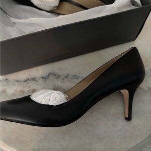 Ann Taylor Black Leather Kitten Heels